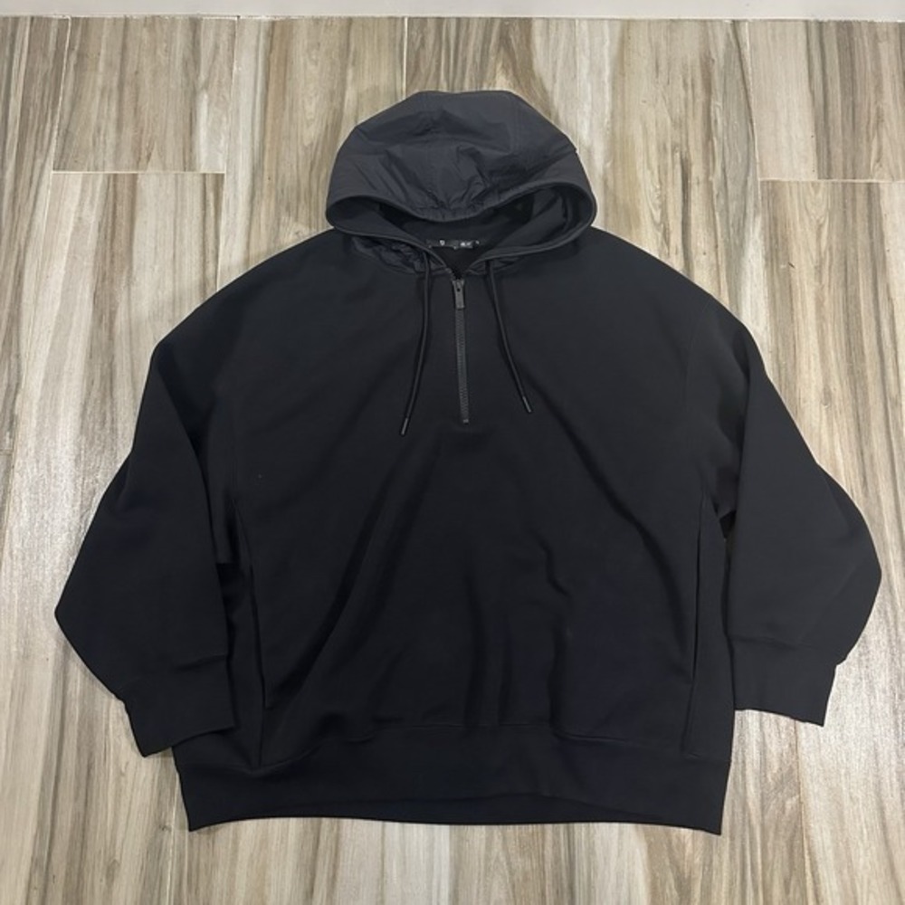 Jil Sander X Uniqlo J+ Men's Black Size 4XL Pullover Quarter Zip Hoodie Casual